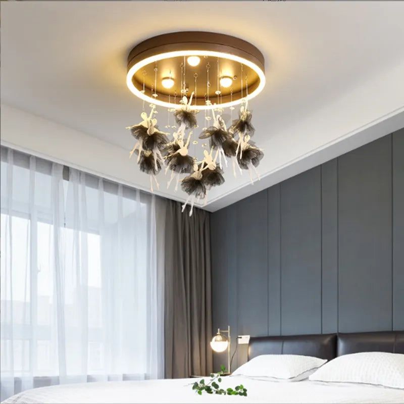 ChandeliersDecor.com-Kids Room Nursery Lighting-Girls Room Princess Ballerina Ceiling Light - Dance of Radiance and Grace