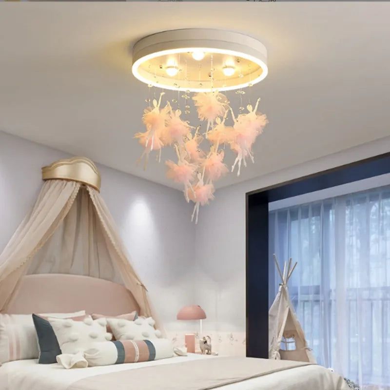 ChandeliersDecor.com-Kids Room Nursery Lighting-Girls Room Princess Ballerina Ceiling Light - Dance of Radiance and Grace