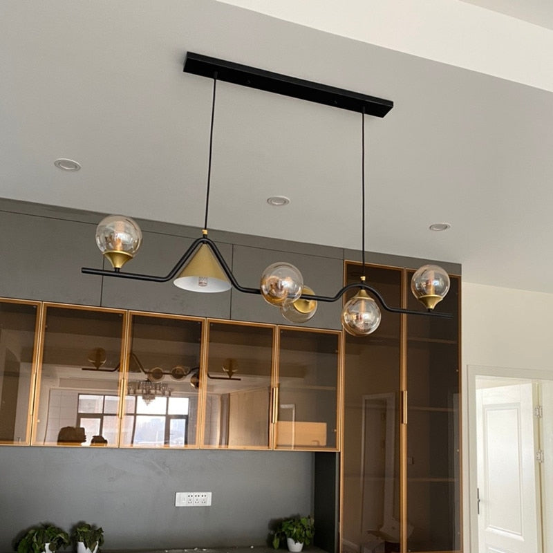 ChandeliersDecor.com-Kitchen Island-Glass Ball Chandelier: Elegant Lighting for Kitchen
