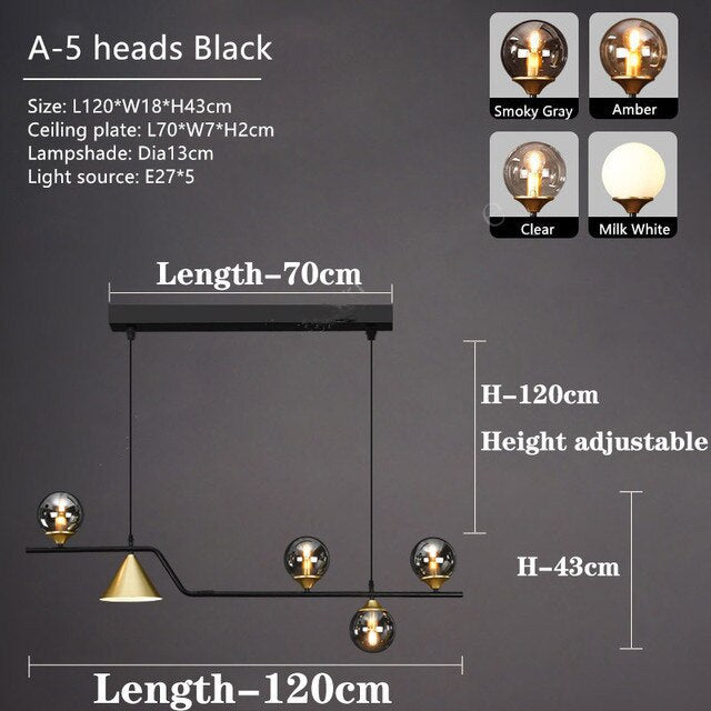 ChandeliersDecor.com-Kitchen Island-Glass Ball Chandelier: Elegant Lighting for Kitchen