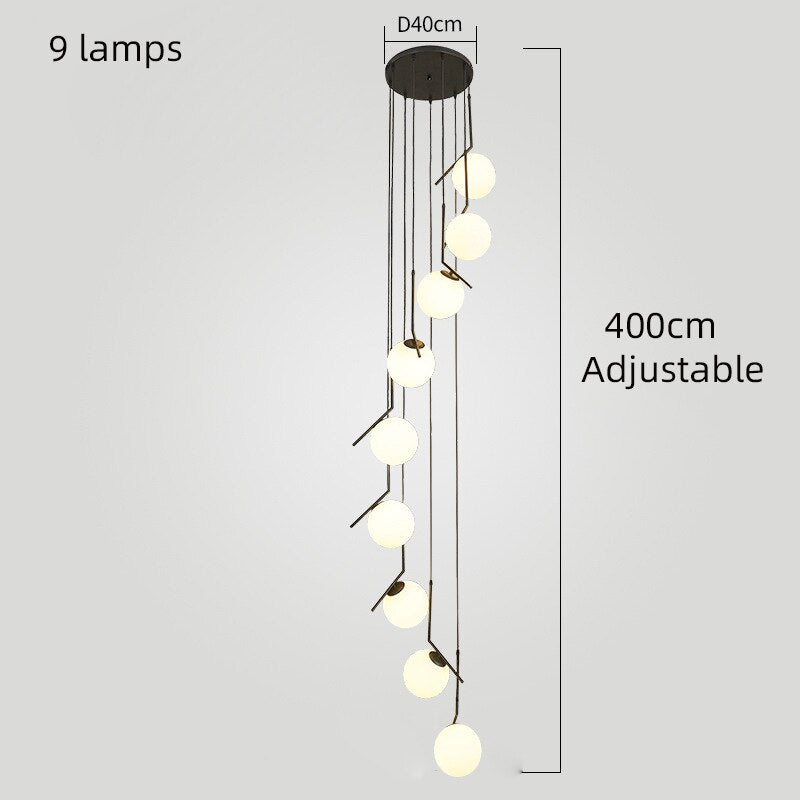 ChandeliersDecor.com-Staircase Chandelier-Glass Balls Chandelier - Stylish Lighting Fixtures