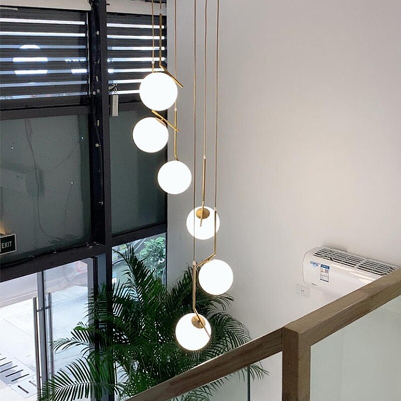 ChandeliersDecor.com-Staircase Chandelier-Glass Balls Chandelier - Stylish Lighting Fixtures