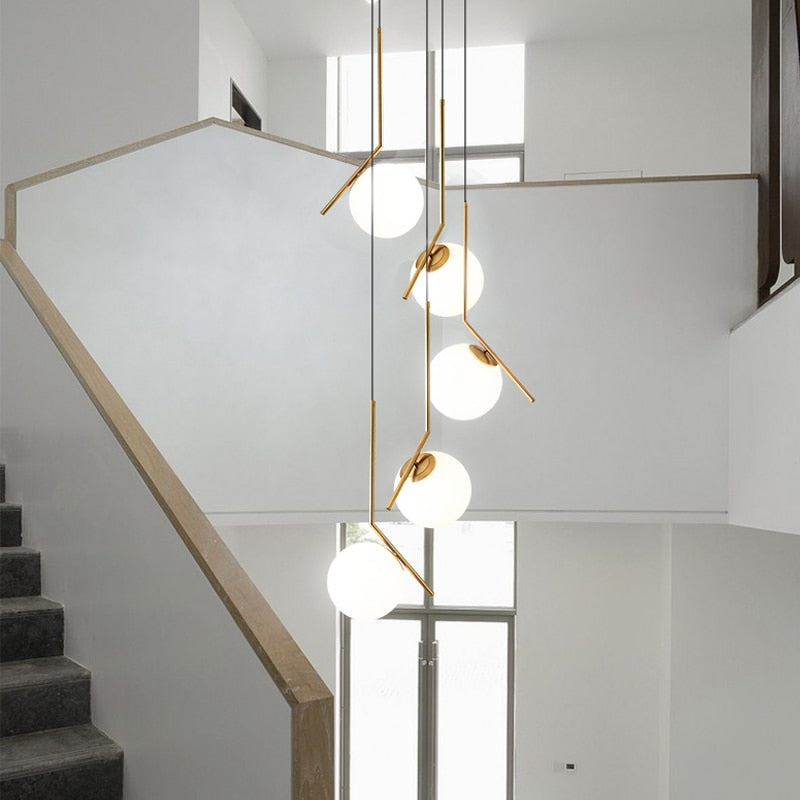 ChandeliersDecor.com-Staircase Chandelier-Glass Balls Chandelier - Stylish Lighting Fixtures