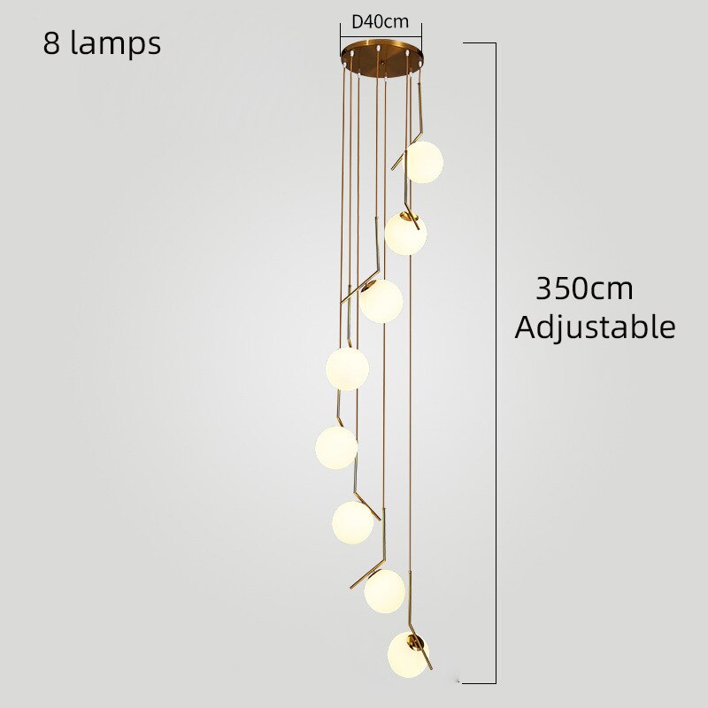 ChandeliersDecor.com-Staircase Chandelier-Glass Balls Chandelier - Stylish Lighting Fixtures