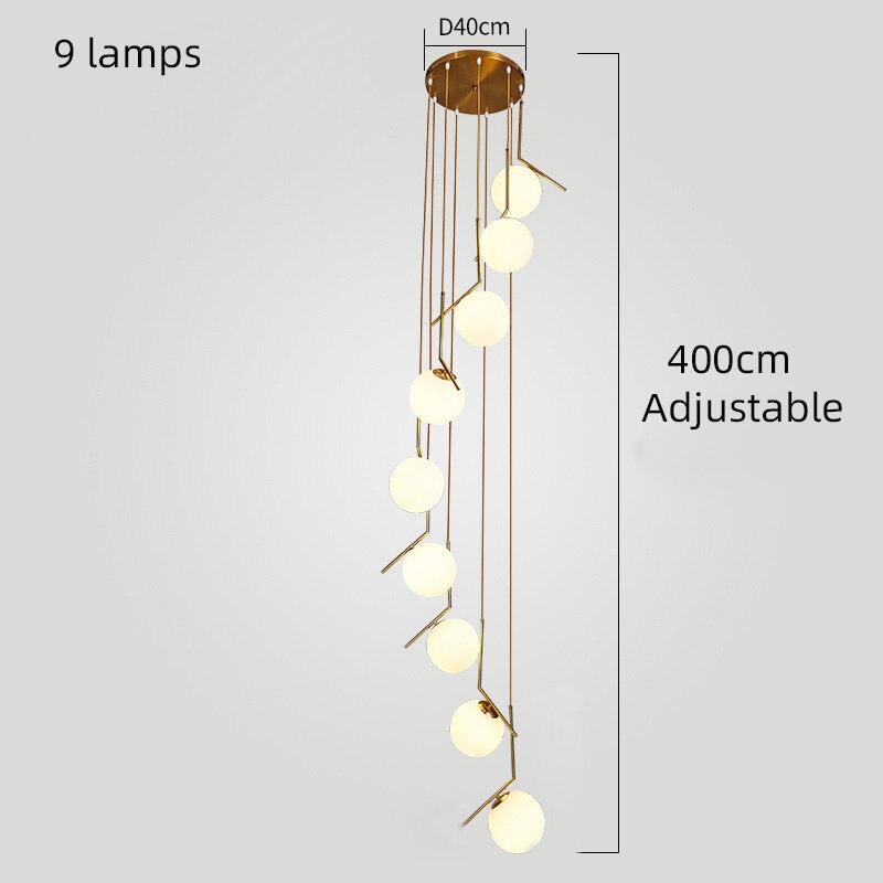 ChandeliersDecor.com-Staircase Chandelier-Glass Balls Chandelier - Stylish Lighting Fixtures