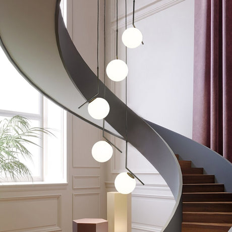 ChandeliersDecor.com-Staircase Chandelier-Glass Balls Chandelier - Stylish Lighting Fixtures