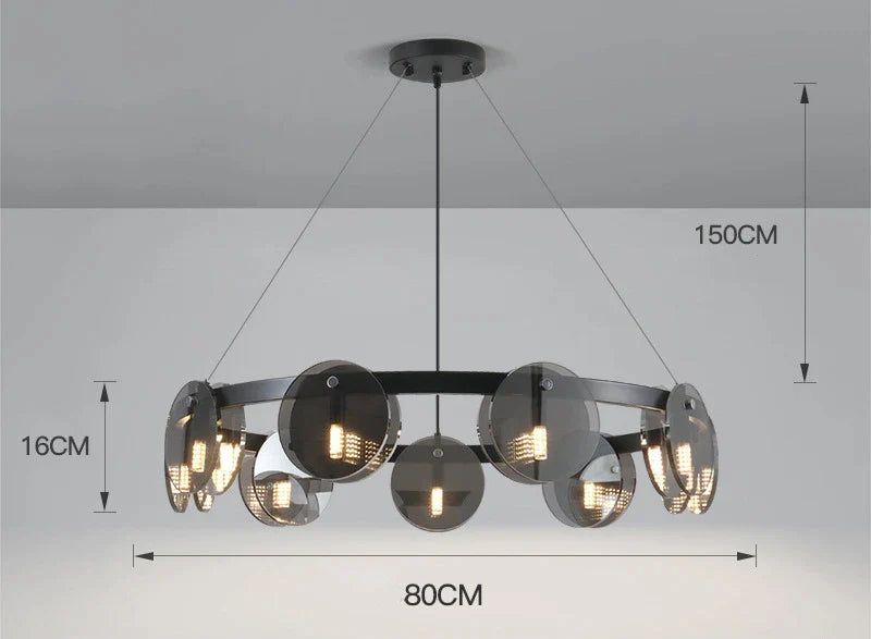 ChandeliersDecor.com-Ceiling Chandelier-Glass Chambers LED Chandelier - Modern Elegance in Every Detail
