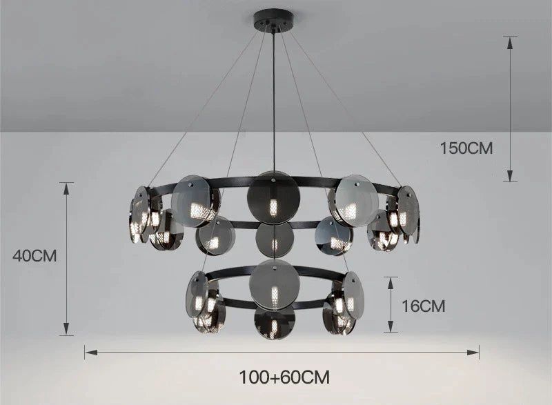 ChandeliersDecor.com-Ceiling Chandelier-Glass Chambers LED Chandelier - Modern Elegance in Every Detail