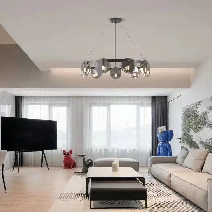 ChandeliersDecor.com-Ceiling Chandelier-Glass Chambers LED Chandelier - Modern Elegance in Every Detail