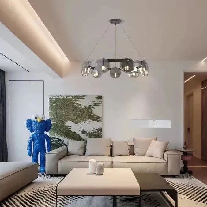 ChandeliersDecor.com-Ceiling Chandelier-Glass Chambers LED Chandelier - Modern Elegance in Every Detail