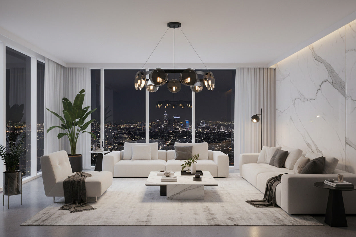 Glass Chambers LED Chandelier - Modern Elegance in Every Detail-ChandeliersDecor.com