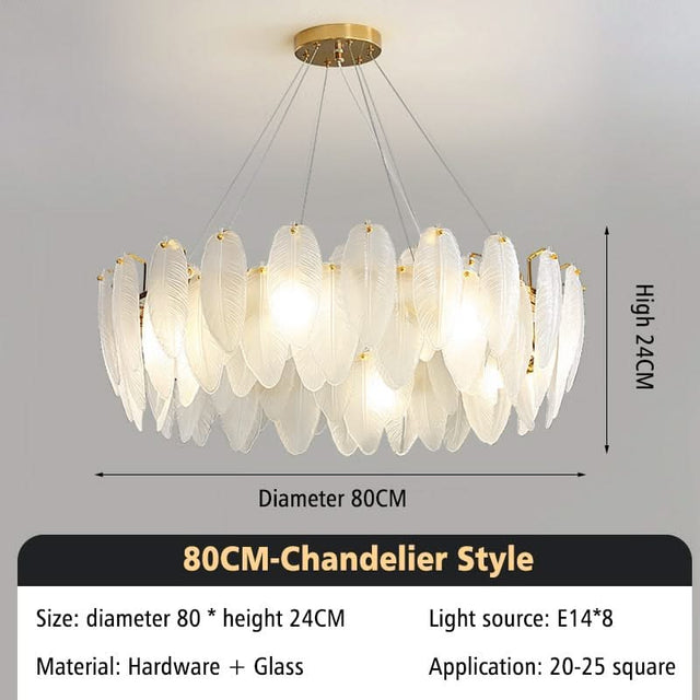 Glass Feather Chandelier: Elegant Lighting Fixture-ChandeliersDecor.com