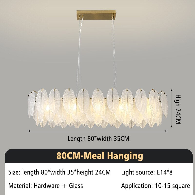 ChandeliersDecor.com-Chandeliers-Glass Feather Chandelier: Elegant Lighting Fixture