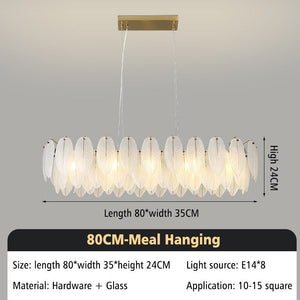 ChandeliersDecor.com-Chandeliers-Glass Feather Chandelier: Elegant Lighting Fixture