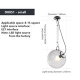 ChandeliersDecor.com-Pendant Lights-Glass Globe LED Hanging Light Chandelier