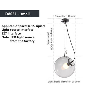 ChandeliersDecor.com-Pendant Lights-Glass Globe LED Hanging Light Chandelier