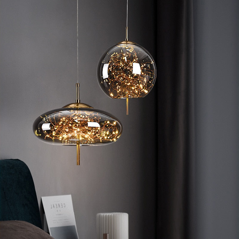 ChandeliersDecor.com-Pendant Lights-Glass Net Long Line Pendant Chandelier Lights