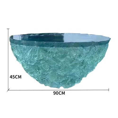 ChandeliersDecor.com-Coffee Tables-Glass Resin Rocky Glacier Designer Coffee Table