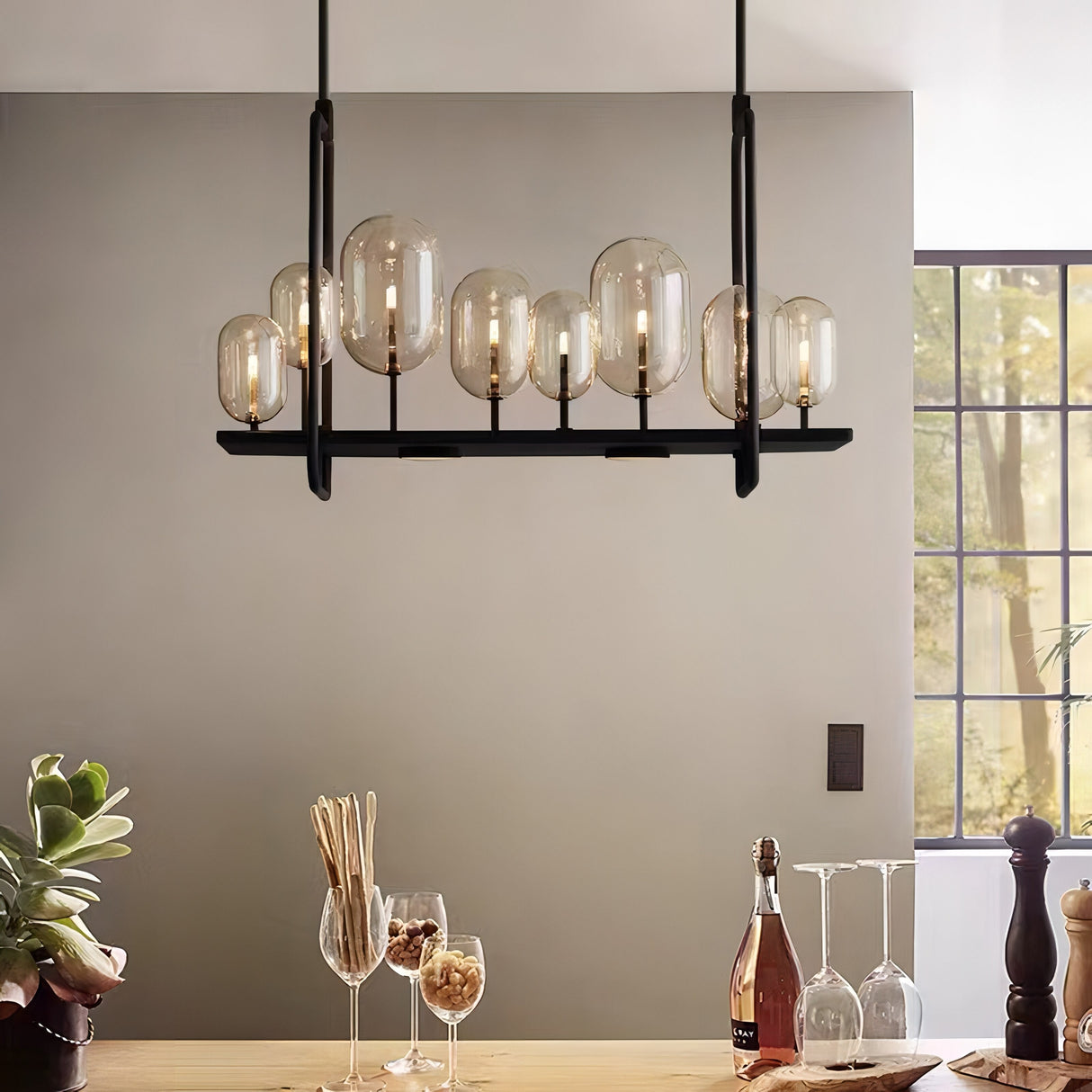 ChandeliersDecor.com-Kitchen Island-Glass Trees Chandelier: Transform Any Space with Grace