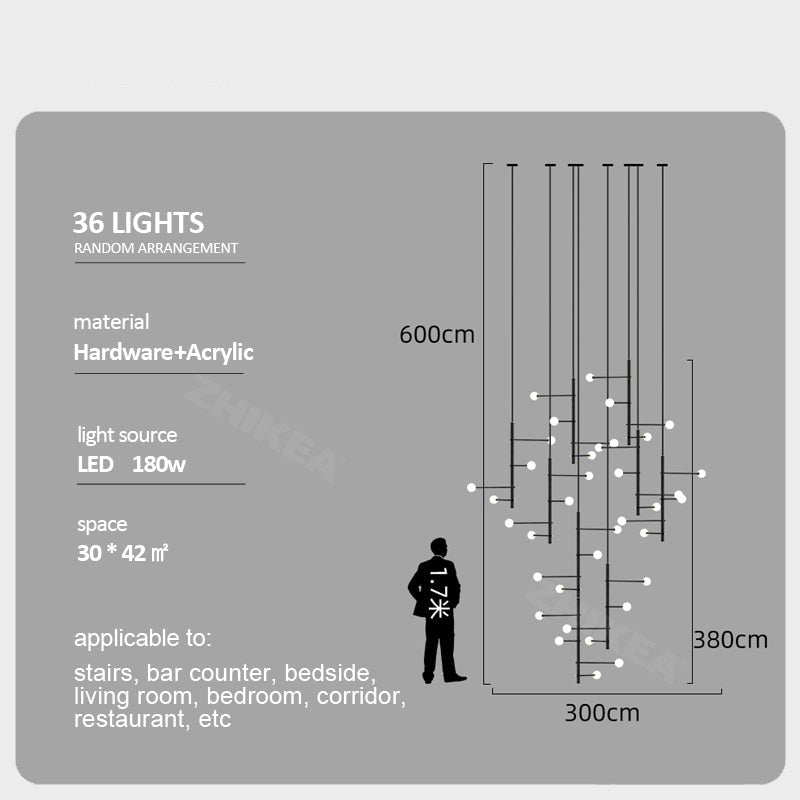 ChandeliersDecor.com-Staircase Chandelier-Globe Stems Chandelier: Exquisite Lighting Fixture
