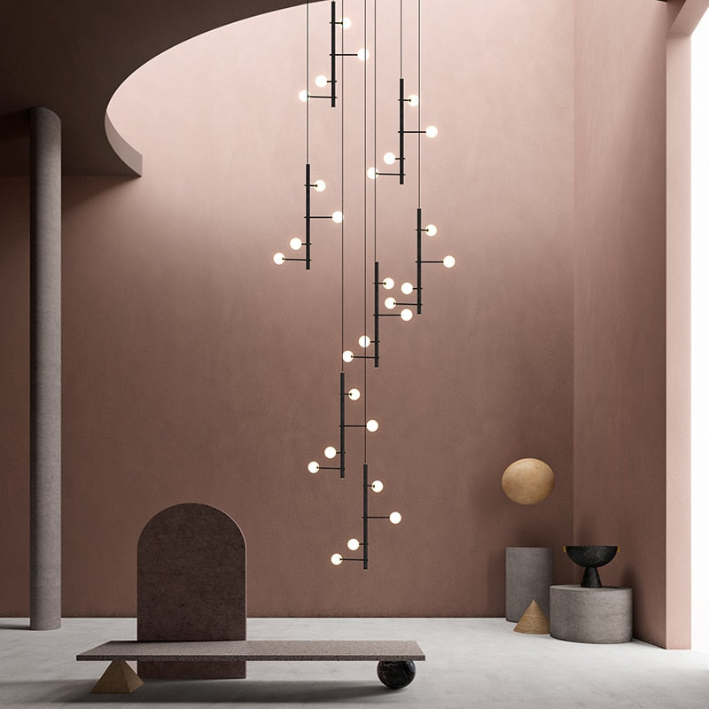 ChandeliersDecor.com-Staircase Chandelier-Globe Stems Chandelier: Exquisite Lighting Fixture
