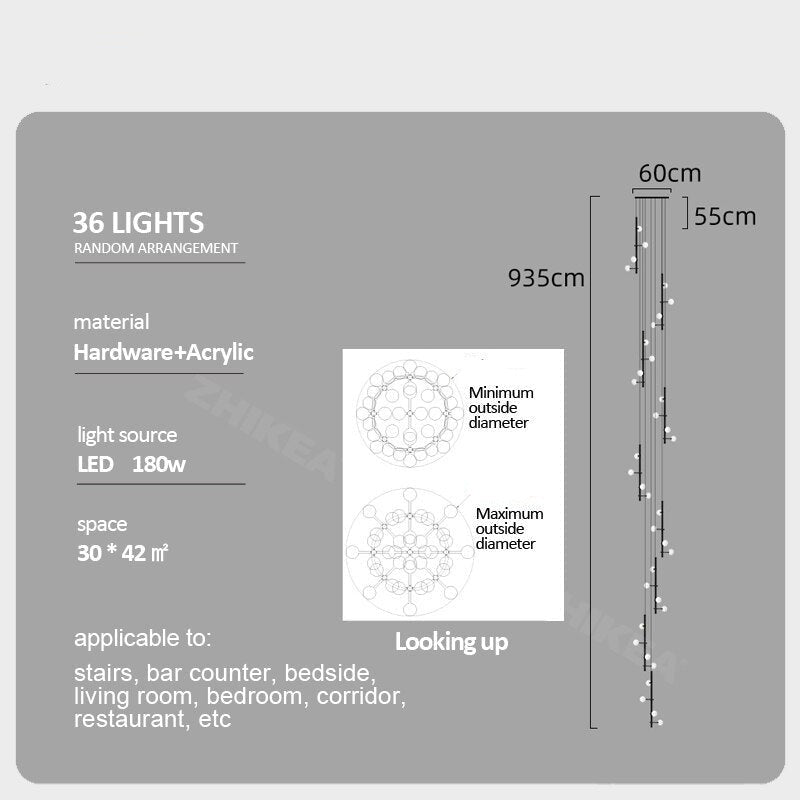 ChandeliersDecor.com-Staircase Chandelier-Globe Stems Chandelier: Exquisite Lighting Fixture