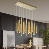 ChandeliersDecor.com-Chandeliers-Gold and Black Long Tubes LED Chandelier Light