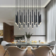 ChandeliersDecor.com-Chandeliers-Gold and Black Long Tubes LED Chandelier Light