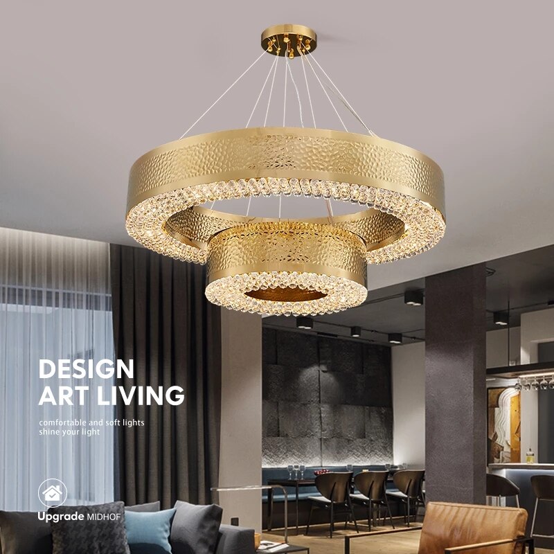 ChandeliersDecor.com-Ceiling Chandelier-Gold Crystal Chandelier - Elegant Lighting Solution