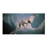ChandeliersDecor.com-Wall Posters-Golden And Black Love Kiss Lips Canvas Wall Art