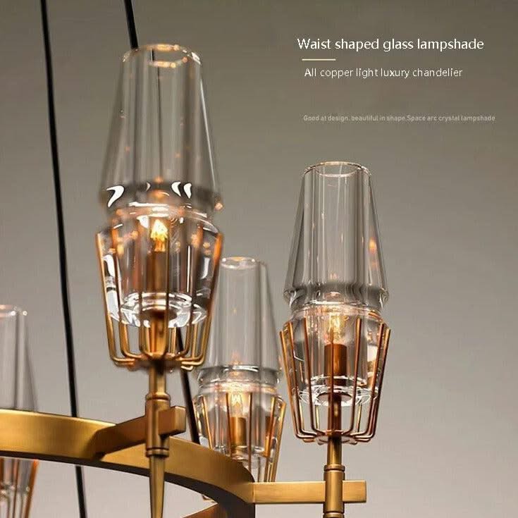 ChandeliersDecor.com-Ceiling Chandelier-Golden Radiance Modern Glass Ceiling Chandelier
