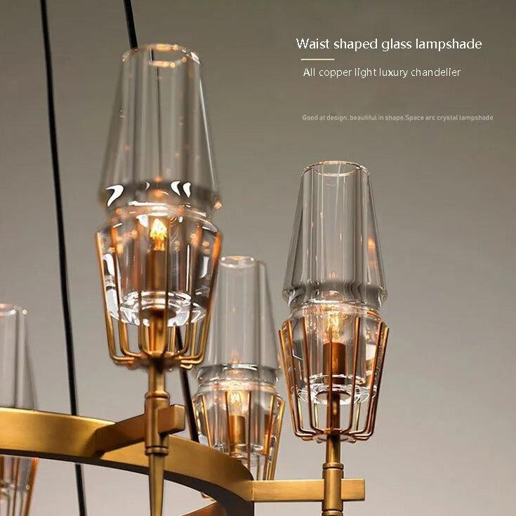 ChandeliersDecor.com-Ceiling Chandelier-Golden Radiance Modern Glass Ceiling Chandelier