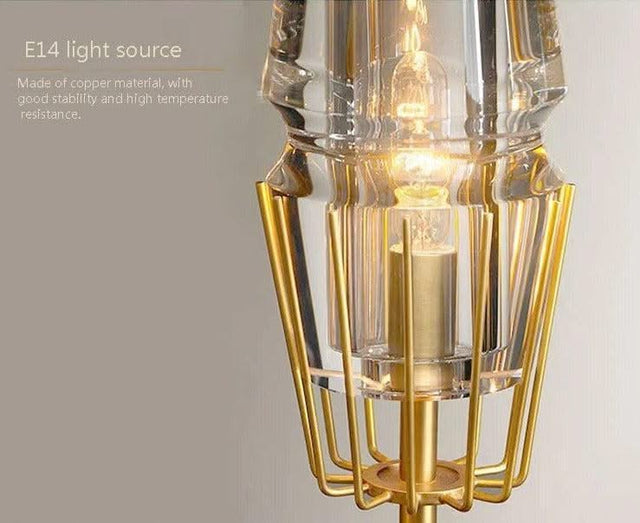 ChandeliersDecor.com-Ceiling Chandelier-Golden Radiance Modern Glass Ceiling Chandelier