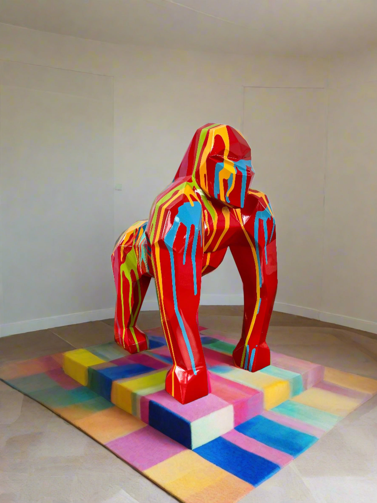 ChandeliersDecor.com-Supreme Sculptures-Gorilla Fiberglass Resin Pop Art Finish Sculpture