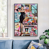 ChandeliersDecor.com-Wall Posters-Graffiti Art Hepburn Canvas Wall Art