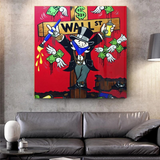 ChandeliersDecor.com-Monopoly Wall Poster-Graffiti Art Love Heart Money Monopoly Making Money Canvas Wall Art