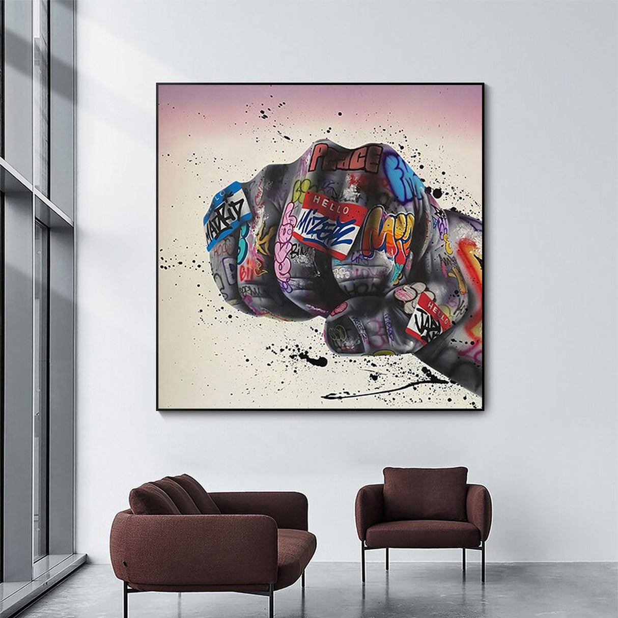 ChandeliersDecor.com-Wall Posters-Graffiti Art Modern Fist Inspirational Canvas Wall Art