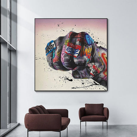 ChandeliersDecor.com-Wall Posters-Graffiti Art Modern Fist Inspirational Canvas Wall Art