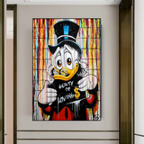 ChandeliersDecor.com-Scrooge McDuck Wall Art-Graffiti Art Scrooge Donald Duck Guilty of Love Canvas Wall Art