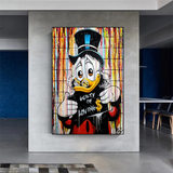 ChandeliersDecor.com-Scrooge McDuck Wall Art-Graffiti Art Scrooge Donald Duck Guilty of Love Canvas Wall Art