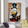ChandeliersDecor.com-Scrooge McDuck Wall Art-Graffiti Art Scrooge Donald Duck Guilty of Love Canvas Wall Art