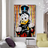 ChandeliersDecor.com-Scrooge McDuck Wall Art-Graffiti Art Scrooge Donald Duck Guilty of Love Canvas Wall Art