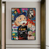 ChandeliersDecor.com-Monopoly Wall Poster-Graffiti Artwork Monopoly Rich Man Canvas Wall Art