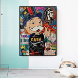 ChandeliersDecor.com-Monopoly Wall Poster-Graffiti Artwork Monopoly Rich Man Canvas Wall Art