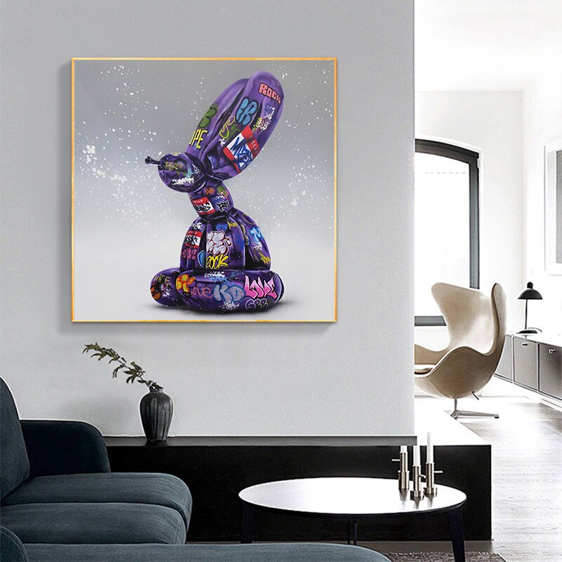 ChandeliersDecor.com-Wall Posters-Graffiti Balloon Dog Canvas Art - Balloon Dog Poster