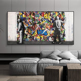 ChandeliersDecor.com-Banksy Wall Poster-Graffiti Banksy Paintings on The Wall Canvas Wall Art
