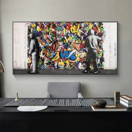 ChandeliersDecor.com-Banksy Wall Poster-Graffiti Banksy Paintings on The Wall Canvas Wall Art