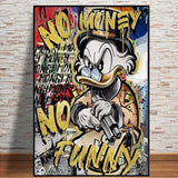 ChandeliersDecor.com-Scrooge McDuck Wall Art-Graffiti Disney Scrooge Mcduck No Money Canvas Wall Art