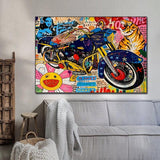 ChandeliersDecor.com-Wall Posters-Graffiti Moto Canvas Wall Art
