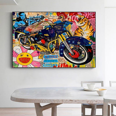 ChandeliersDecor.com-Wall Posters-Graffiti Moto Canvas Wall Art